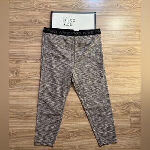 Nike black and pink Heather crop legging XXL